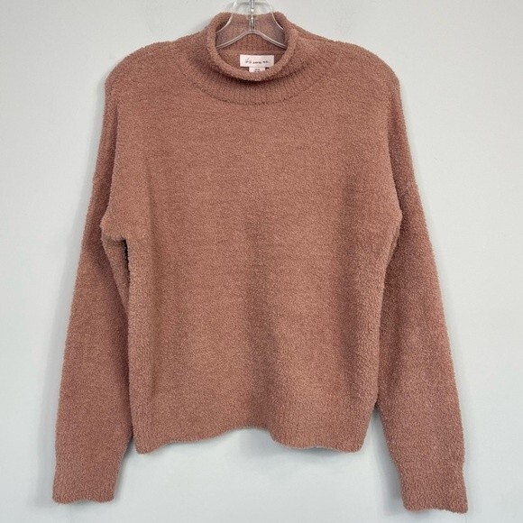 NWT If It Were Me Cozy Sherpa Fuzzy Crop Boxy Drop Shoulder Loungewear Sweater M - Picture 3 of 11